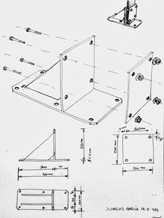 the drawing shows how to draw an object with two legs and one arm, as well as