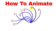 how to draw an animated tennis ball with blue lines and numbers on the side, in front of a white background