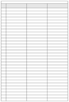 a blank sign up sheet with lines on it