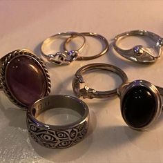 Alt Rings Aesthetic, Grunge Jewelry Rings, Silver Rings Aesthetic Vintage, Rings Grunge, Grunge Rings, Grunge Ring, Downtown Style