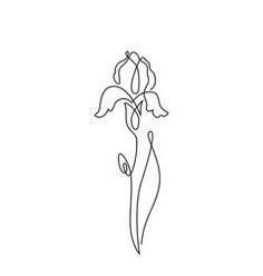 a single line drawing of a flower on a white background