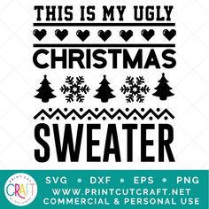 Ugly Christmas Sweater SVG / Christmas SVG / Holiday SVG ***This listing is for an instant digital download only. Nothing will be shipped to you. ✨✨R E T U R N S✨✨ No returns/exchanges on downloadable items. Please ask questions before purchasing. ✨✨P L E A S E R E A D✨✨ – Colors vary depending on monitor, printer & stock choice – Make sure your print settings are set to print at actual size or 100% ✨✨F O L L O W U S✨✨ Download our Free SVGs & Printables: https://www.printcutcraft.net/pcc-free-l Christmas Sweater Pattern Svg, Ugly Sweater Svg Free, Cricut Ugly Christmas Sweater Svg, Christmas Shirt Ideas Vinyl Svg, Ugly Sweater Svg, Cricut Ugly Christmas Sweater, Ugly Christmas Sweater Svg, Christmas Svg Free, Christmas Sweater Svg