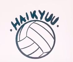 a drawing of a volleyball ball with the word hannyu written on it's side