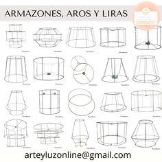 the instructions for how to make lampshades with wire and wood, in spanish