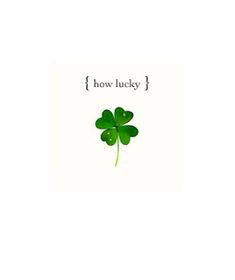 a four leaf clover with the words how lucky