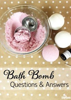 bath bomb questions and answers in a bowl