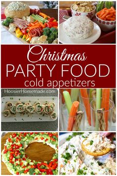 christmas party food and appetizers collage