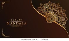 luxury background with golden ornament on black and brown color for greeting card, banner, poster