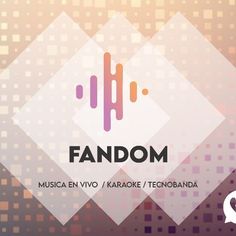 the logo for fandom music and karaoke teknobanda, with an abstract background