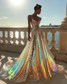 Holographic Gown, Pearlescent Dress, Holographic Wedding Dress, Opalescent Dress, Reflective Dress, Beautiful Formal Dresses, Iridescent Gown, Pretty Prom Dresses Long, Long Fancy Dresses