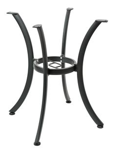 an outdoor table with metal legs and a glass top on the bottom is shown in black