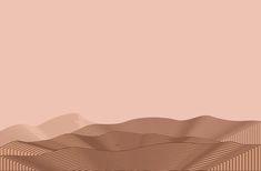 an abstract landscape with mountains and hills in the distance, on a pale pink background