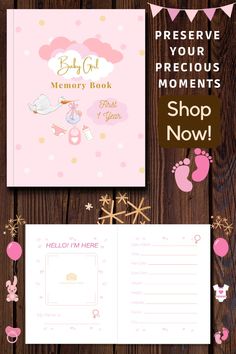 Celebrate the beautiful moments of your newborn baby girl with our Baby Girl Memory Book, crafted to capture every milestone in her early years. This keepsake is perfect for busy moms who want to preserve mommy moments and dad's special times with their baby. Whether it's her first smile, first steps, or first words, this memory book ensures you never miss a moment. Ideal for new parents or as a thoughtful baby shower gift, this book helps you document the joys of mom life and the early days of your little one. Start preserving your baby girl’s precious memories today!

#BabyGirlMemoryBook #NewbornBaby #MomLife #MommyMoments #DadBaby #BabyGirlGiftIdeas #FirstYearMemories #BabyMilestones #Keepsake #GiftForParents Thoughtful Baby Shower Gifts, Newborn Baby Girl Outfit, Pregnancy Announcement To Husband, Year Book, Precious Memories, Baby Milestones