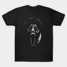 a black t - shirt with an image of a scream