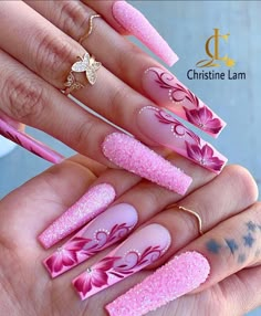 Back To School Nails, School Nails, Pink Nail Designs, Pink Acrylic Nails, Hot Nails, Fabulous Nails, Coffin Nails Designs, Dream Nails