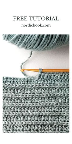 the crochet stitch is being worked on