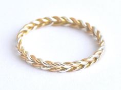 Braided Eternity Ring Two Tone Wedding Band Unique Gold | Etsy Braided Wedding Ring, Braided Wedding Rings, Braided Wedding Band, Mixed Metal Ring, Trinity Knot Ring, Unique Gold Rings, Alternative Wedding Bands, Wedding Ring Unique, Mixed Metal Rings