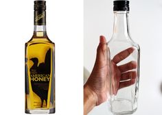 a hand holding a bottle of honey next to an image of a man's hand