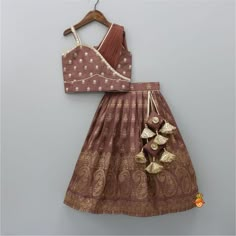 Top And Lehenga, Cotton Frocks For Kids, Kids Ethnic Wear, Drape Top, Potli Bag