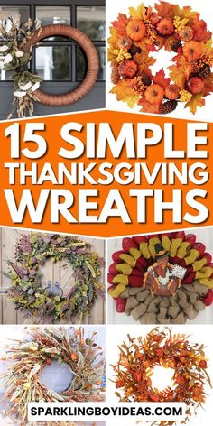 15 simple thanksgiving wreaths that are easy to make