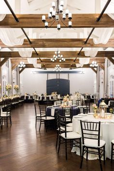 an empty banquet hall with tables and chairs