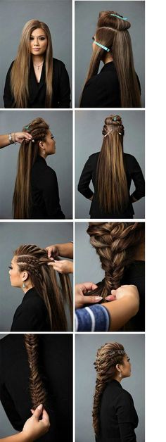 Viking Braids Female Long Hair, Braid Updo Tutorial, Faux Hawk, Penteado Cabelo Curto, Braided Hairstyles Tutorials, Grunge Hair, Hair Dos