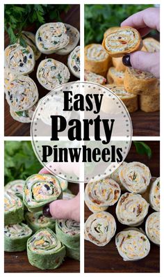 easy party pinwheels with text overlay