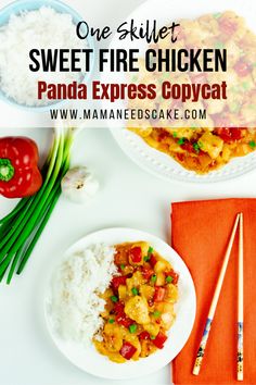 one skillet sweet fire chicken panda express covgat on a plate with chopsticks