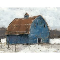 Blue Barn I Poster Print - Ethan Harper-VARPDX165503FN Image 1 Old Barns Rustic, Barn Watercolor, Watercolor Barns, Watercolor Doodle, Blue Barn, Big Red Barn, Barn Pictures, Country Barns, Barn Painting