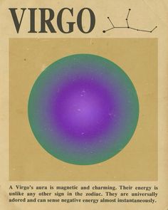 a book cover with an image of a purple ball in the center and words virgo on it