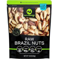 raw brazil nuts are packed and ready to be eaten