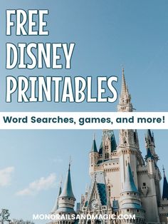 Tons of free Disney printables for kids and adults. Word searches and games inspired by the movies, trip planning, and more! Free Movie Printables, Disney Learning Activities, Disney Lesson Plans, Disney Free Printables, Disney Worksheets, Disney Printables Free, Class Worksheets, Disney Lessons