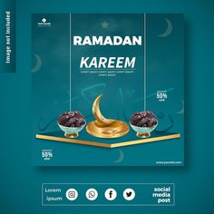 Gradient ramadan social media post desig... | Premium Vector #Freepik #vector #background Ramadan Social Media Post, Ramadan Social Media, Juice Menu, Ramadan Images, Poster Template Design, Vector Gradient, Social Media Post Design, Trifold Brochure Template, Drink Menu