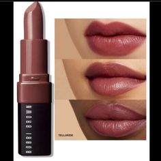 Bobbi Brown Crushed Lip Color In Telluride, New In Box,See Pics Of Item. Bobbi Brown Telluride Lipstick, Bobbi Brown Crushed Lip Color, Bobbi Brown Eyeshadow, Bobbi Brown Lipstick, Skin Tone Makeup, Bobbi Brown Makeup, Makeup Accesories, Rose Lipstick, Brown Lipstick