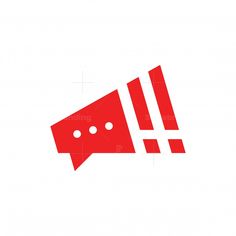 a red megaphone icon on a white background