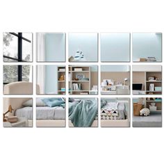 a collage of photos showing different rooms