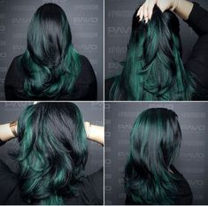 Taper Fade Mullet, Fade Mullet, Dark Green Hair, Dyed Hair Inspiration, Taper Fade, Pretty Hair Color, Haircut And Color, Hair Color And Cut, Ombre Balayage