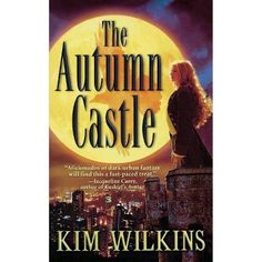 the autumn castle book cover with an image of a woman standing in front of a full moon