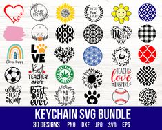 the svg bundle includes 30 designs for each type of logo, and is also available in