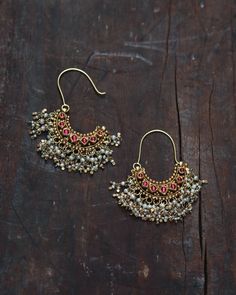 Kumud Red Polki Baalis – Timeless Indian Jewelry | Aurus Studded Earrings, Antique Jewellery Designs, Heritage Jewellery, Antique Jewelry Indian, Indian Jewelry Sets