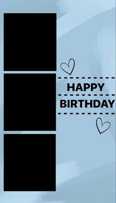 a happy birthday card with hearts on it