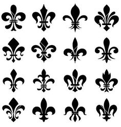 black and white fleur de lis icons