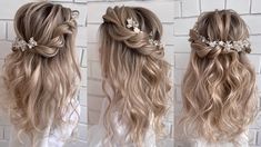 Half Up Half Down Hair Tutorial, Braided Half Up Half Down Hair, Half Up Curls, Braid Half Up Half Down, Bridal Hair Half Up, Half Up Half Down Hairstyle, Half Up Wedding, Down Hairstyle