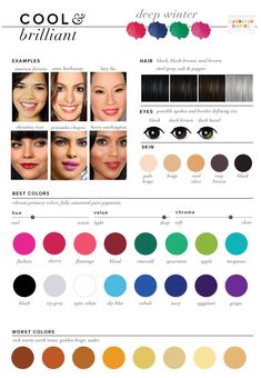 Winter Make-up, Color Analysis Winter, Winter Skin Tone, Clear Winter