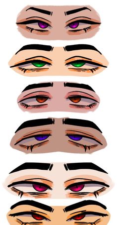 an image of different colored eyes and their features in each eyelide, from the front to the back