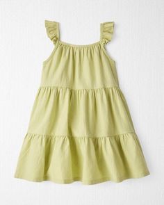 Crafted in soft LENZING™ ECOVERO™ and linen, this easy breezy sundress makes for a timeless summer style. With ruffle straps, this tiny dress brings big charm that's gentle on your little ones and kind to our little planet. Crafted in the purest organic fabrics and sustainable materials, Little Planet is a return to simplicity. Thoughtful essentials and timeless pieces to gift or to hold on to. Simple Toddler Dresses, Linen Summer Dress Kids, Toddler Sun Dress, Tiny Dress, Clothing Summer, Toddler Clothing, Activewear Sets, Linen Style, Toddler Boy Outfits