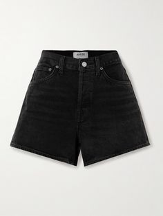 AGOLDE's 'Parker Long' shorts look just as cool as vintage styles, but are expertly cut 'Clean' so that they fit really well. Made from denim, this pair comfortably hugs your waist and feels roomier at the hem. The subtle distressing gives them a love-worn feel.  For a shorter inseam, shop the 'Parker Vintage Cutoff' style. Black Short Jeans, Black Short Pants, Clothes Polyvore, Jean Parker, Thrift Inspiration, Gfx Resources, Long Jean Shorts, Grey Leggings, Short En Jean