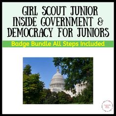 the cover of girl scout's book, girl scout inside government and democracy for juniors