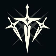 the logo for an upcoming video game, black and white with two swords on it