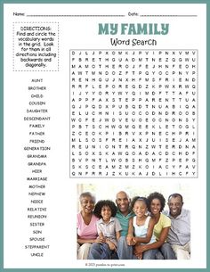 Family Vocabulary Word Search Puzzle Family Activities Kindergarten, Body Parts For Kids, English Activity, September School, Puzzle Family, Puzzle Worksheet, No Prep Activities, Family Worksheet, Prep Activities